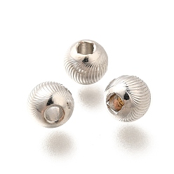 Платина Латунные бусины, долговечный, без кадмия и без свинца, круглые, платина, 6x5.5 мм, отверстие : 2 мм