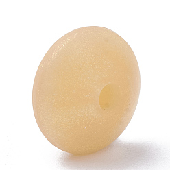 Moccasin Food Grade Eco-Friendly Silicone Beads, Chewing Beads For Teethers, DIY Nursing Necklaces Making, Rondelle, Moccasin, 12x6~7mm, Hole: 2mm