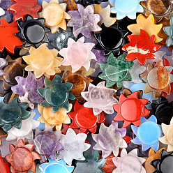 Смешанный Голдстоун Резные фигурки из драгоценных камней, для украшения рабочего стола домашнего офиса, солнце, 28 мм