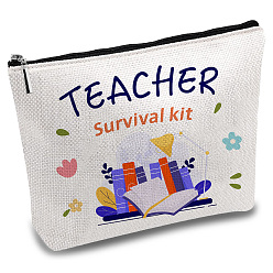 Слово Поликоттоновые холщовые сумки-хранилища с тематикой медсестры, металлические мешочки на молнии, прямоугольные, слово, 18x25 см