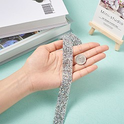 Clear AB Glitter Resin Hotfix Rhinestone(Hot Melt Adhesive On The Back), Rhinestone Trimming, Costume Accessories, Clear AB, 20x2.3mm, about 0.91m/yard