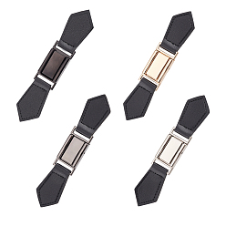 (52) Непрозрачная лаванда 4 наборы 4 цвета искусственная кожа пряжки, закрытие вкладок, застежки на плаще, со сплавочной фурнитурой, разноцветные, 143x24~28x3~7.5 мм, 1 набор / цвет