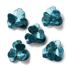 чирок 3d акриловые подвески, подвески с леопардовым принтом, зелено-синие, 41x42.5x9.5 мм, отверстие : 2 мм