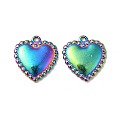 Rainbow Color 304 подвески из нержавеющей стали, сердце, Радуга цветов, 19x18x3 мм, отверстие : 1.8 мм