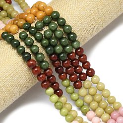 (52) Непрозрачная лаванда Натуральный Malaysia нефритовые бусы пряди, окрашенная и подогревом, круглые, разноцветные, 8 мм, отверстие : 1 мм, около 48 шт / нитка, 15.08''~15.16'' (38.3~38.5 см)