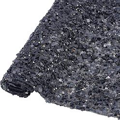 Black Glitter Resin Hotfix Rhinestone(Hot Melt Adhesive On The Back), Rhinestone Trimming, Costume Accessories, Black, 400x240x3mm