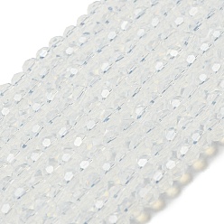 Прозрачный Подставки для стеклянных бусин с имитацией нефрита, граненые, круглые, прозрачные, 3~3.5 мм, отверстие : 0.6 мм, около 163~166 шт / нитка, 50~51 см