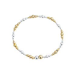 (52) Непрозрачная лаванда Круглые латунные эластичные браслеты из бусин, разноцветные, внутренний диаметр: 6.89 дюйм (17.5 см)