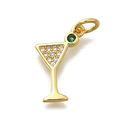 Настоящее золото 18K Латунные микро проложить кубического циркония подвески, кубок, с целью перехода в кольце, без свинца и без кадмия, реальный 18 k позолоченный, 14.5x9.5x1.5 мм, отверстие : 3.3 мм