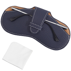 Прусский Синий 1чехол для очков из искусственной кожи, для очков, солнцезащитные очки протектор, берлинская лазурь, сгиб: 87x175x8 мм, развернуть: 163x175x8 мм