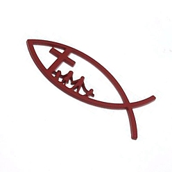 Другой Цвет Самоклеящиеся наклейки на автомобиль из цинкового сплава, рыба-иезуит, 40x100 мм