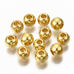 Золотой CCB пластиковые шарики, круглые, золотые, 6.5x5.5 мм, отверстие : 2.5 мм, Около 4250 шт / 500 г