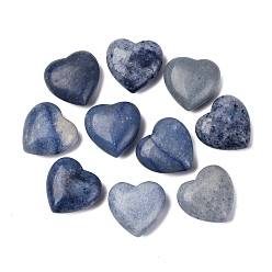 Синий Авантюрин Натуральный синий авантюрин сердце любовь камень, карманный пальмовый камень для балансировки рейки, 24~25x25x11 мм