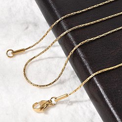 Золотой 304 из нержавеющей стали бостон цепи ожерелья, ионное покрытие (ip), золотые, 18.1 дюйм (46 см), 1 мм