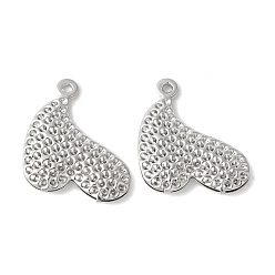 Сердце Латунные подвески, с полой звездой сзади, без кадмия и без свинца, стойки покрытие, долговечный, сердце, 23.5x19.5x3.5 мм, отверстие : 1.5 мм