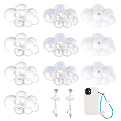 (52) Непрозрачная лаванда 30шт 3 цвета прозрачные и непрозрачные акриловые бусины, облако, разноцветные, 33x22.5~23x16.5~17 мм, отверстие : 2~2.5 мм, 10 шт / стиль