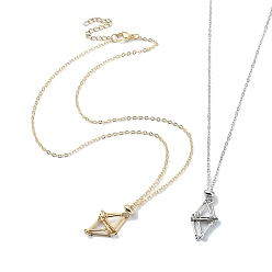 Платиновый & Золотой 2 шт. 2 цветные латунные звенья цепи макраме сумка пустой камень держатель для изготовления подвесок ожерелья, платиной и золотом, 17.91 дюйм (45.5 см), 1 шт / цвет