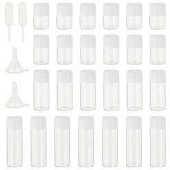 White Mini Glass Spray Bottles, with Plastic Funnel Hopper, Disposable Plastic Dropper, White, Glass Spray Bottles: 40pcs