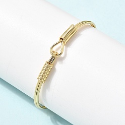 Real 18K Gold Plated Brass Open Cuff Bangles with S Clasps for Women, Real 18K Gold Plated, Inner Diameter: 2.32x2.17 inch(5.9x5.5cm) 