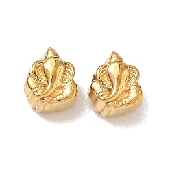 Real 18K Gold Plated 304 Stainless Steel Beads, Elephant, Ion Plating(IP), Real 18K Gold Plated, 7.5x6.5x5.5mm, Hole: 2mm