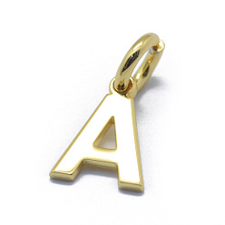 Letter A 925 серебряные шармы, буквы, реальный 18 k позолоченный, letter.a, 8.5x6.5x0.5 мм, отверстие : 3 мм