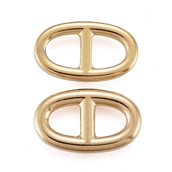 Настоящее золото 18K Ионное покрытие (ip) 304 подвески из нержавеющей стали, подвески из темно-синей сетки, газировка / язычок, овальные, золотые, 17x10x2.5 мм, внутренний диаметр: 5x5.5 мм