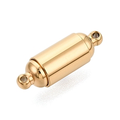 Настоящее золото 18K Магнитные застежки, нержавеющая сталь 304, трубка, ионное покрытие (ip), реальный 18 k позолоченный, 22.5x7.5 мм, отверстие : 1.4~1.5 мм