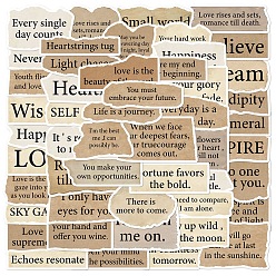 (52) Непрозрачная лаванда 50шт ПВХ водонепроницаемые наклейки со словами, самоклеящиеся наклейки, для чемодана, скейтборде, холодильник, шлем, оболочка мобильного телефона, разноцветные, 40~80 мм