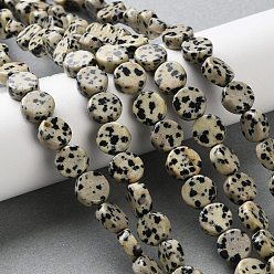 Далматинских Джаспер Природные яшмы далматин бисер нитей, плоско-круглые, 8x3.5 мм, отверстие : 0.7 мм, около 47 шт / нитка, 15.16~15.24'' (38.5~38.7 см)
