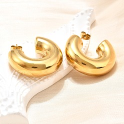 Настоящее золото 18K Ионное покрытие (ip) 316 серьги-гвоздики из хирургической нержавеющей стали для женщин, долговечный, реальный 18 k позолоченный, 31x10 мм