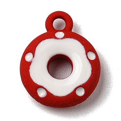 Braun Legierung Emaille Reize, Donut-Charme, braun, 12.5x10x3 mm, Bohrung: 1.5 mm
