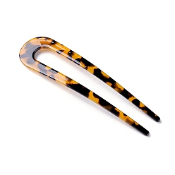 Темно-Оранжевый Вилки для волос из ацетата целлюлозы (смола), U-образный, темно-оранжевый, 110x28x3 мм