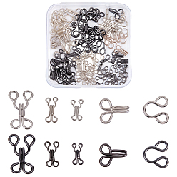 Металлический Чёрный & Платиновый 60шт. 6цвета регулируемые железные булавки для джинсов, подтяжка талии, платина, швейные застежки для аксессуаров к одежде, металлический черный & платиновый, 11~22x7.5~12x3~5 мм, 10 шт / стиль