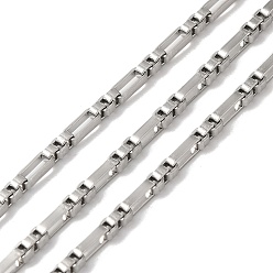 Нержавеющая Сталь Цвет Устойчивы к потускнению 304 цепи из нержавеющей стали, несварные, с катушкой, цвет нержавеющей стали, 5.5x2.5x1.5 мм