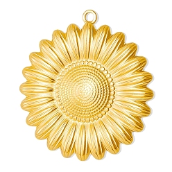 Золотой 304 подвески из нержавеющей стали, очарование подсолнуха, золотые, 37x34 мм
