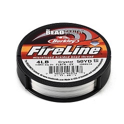 White Fusionline Plastic Microfused Braided Beading Thread, Round, White, 0.12mm, Tensile Strength: 4 LB, about 50.00 Yards(45.72m)/Roll
