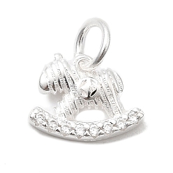 Серебро 925 подвески-качалки из стерлингового серебра, с перемычками и 925 штампом, серебряные, 7x9.5x2 мм, отверстие : 3 мм