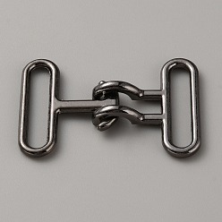 Gunmetal Alloy Snap Lock Clasps, Garment Clasps Findings, Gunmetal, 45x29.5x7mm