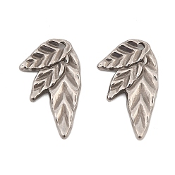 Нержавеющая Сталь Цвет 304 подвески из нержавеющей стали, лист, цвет нержавеющей стали, 24x15x2.5 мм, отверстие : 1.7 мм