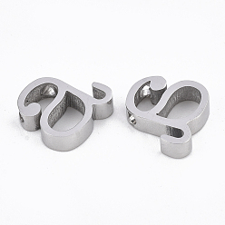 Letter A 304 Stainless Steel Pendants, Stainless Steel Color, Letter, Letter.A, 12x12x3mm, Hole: 1.8mm