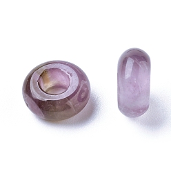 Amethyst Natural Amethyst European Beads, Large Hole Beads, Rondelle, 12x6mm, Hole: 5mm
