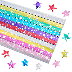 Star 900Pcs 10 Colors Paper Handmade Strip, Star, 250x10x0.1mm, 90pcs/bag, 10 bags/set