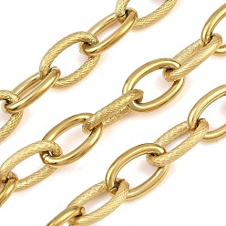 Golden 304 Edelstahlkabelketten, ungeschweißte, mit Spule, golden, 13x8.5x2 mm