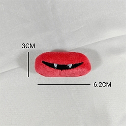 Красный Изготовление рта куклы из бархата, принадлежности для изготовления кукол, красные, 30x62 мм