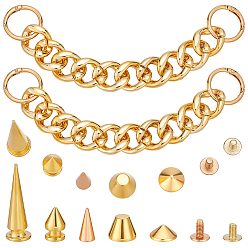 Золотой 2шт. пряжки из полиэтилена, с сплава цинка застежками, с 40 наборами шипов винтовых шпилек, золотые, 220 мм