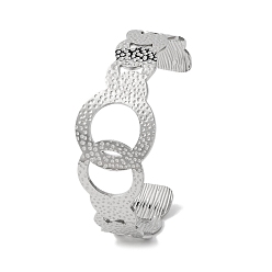 Нержавеющая Сталь Цвет Овальные 304 браслеты-манжеты из нержавеющей стали для женщин, цвет нержавеющей стали, внутренний диаметр: 2-1/8x2-1/2 дюйм (5.5x6.5 см)