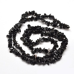 Obsidian Natural Obsidian Chip Bead Strands, 5~8x5~8mm, Hole: 1mm, about 31.5 inch