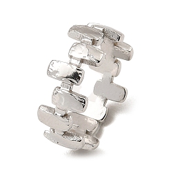 Нержавеющая Сталь Цвет Не тускнеет 304 открытые манжетные кольца из нержавеющей стали, прямоугольные, цвет нержавеющей стали, размер США 6 3/4 (17.1 мм)