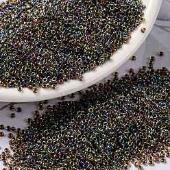 (RR357) Root Beer Lined Light Topaz AB MIYUKI Round Rocailles Beads, Japanese Seed Beads, (RR357) Root Beer Lined Light Topaz AB, 15/0, 1.5mm, Hole: 0.7mm, about 5555pcs/bottle, 10g/bottle