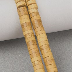 Trigo Hebras de cuentas de rueda heishi de porcelana mate, cuentas de discos planos de cerámica antigua, trigo, 6x2.5 mm, agujero: 1.2 mm, sobre 162 unidades / cadena, 15.79'' (40.1 cm)
